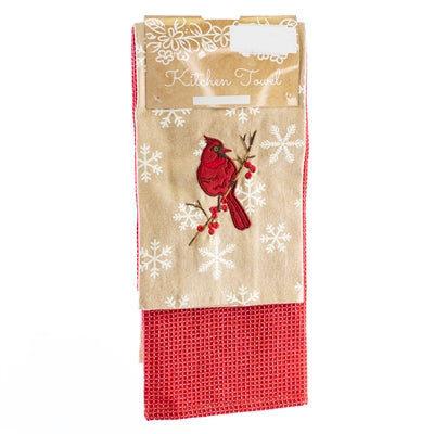 Cardinal w/ Snowflake Tea Towel (Set of 2)