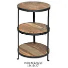 Three Tiered Iron And Rustic Wood Stand