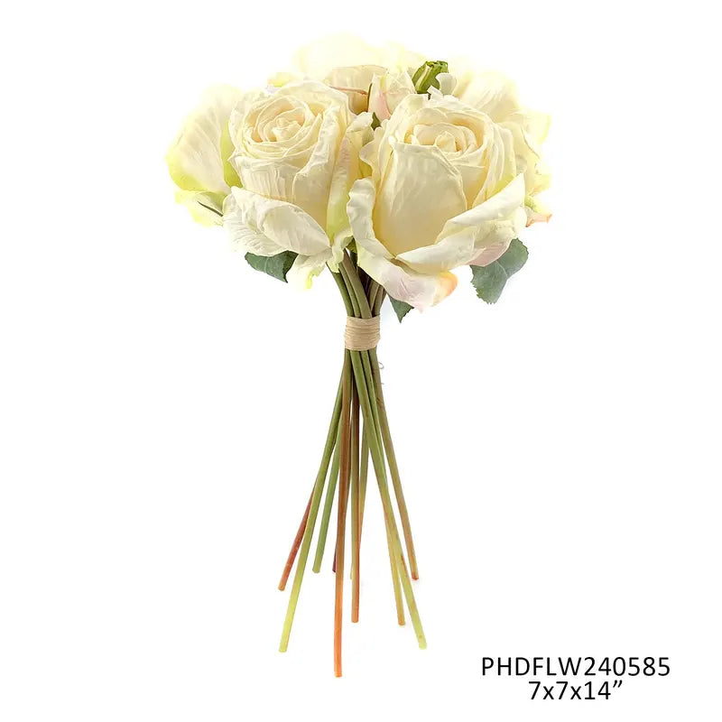 Bridal White Garden Rose Clutch Bouquet