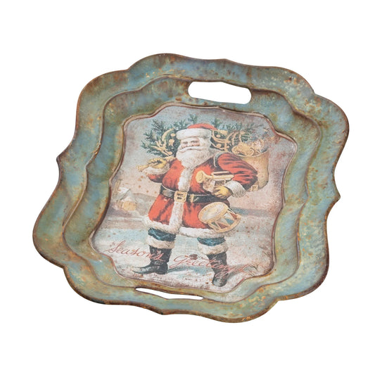 Santa Bearing Gifts Tray