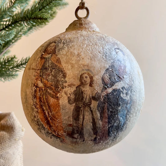 Holy Family Large 6" Metal Ornament