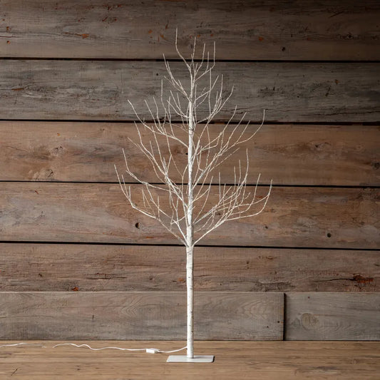 Twinkling Light Winter Birch Tree 48"
