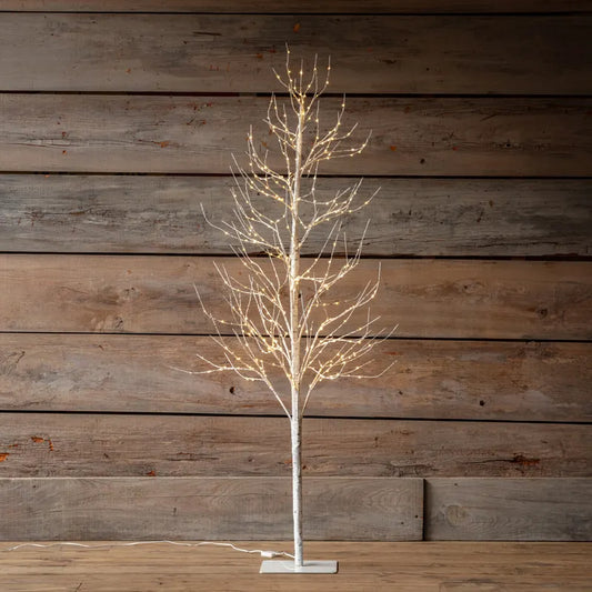 Twinkling Light Winter Birch Tree 60"