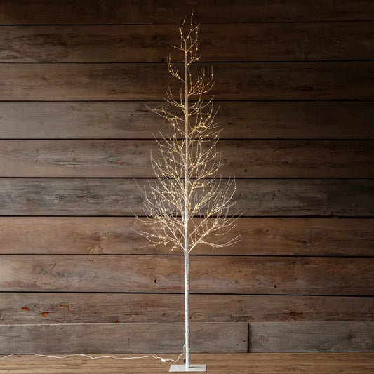 Twinkling Light Winter Birch Tree 84"