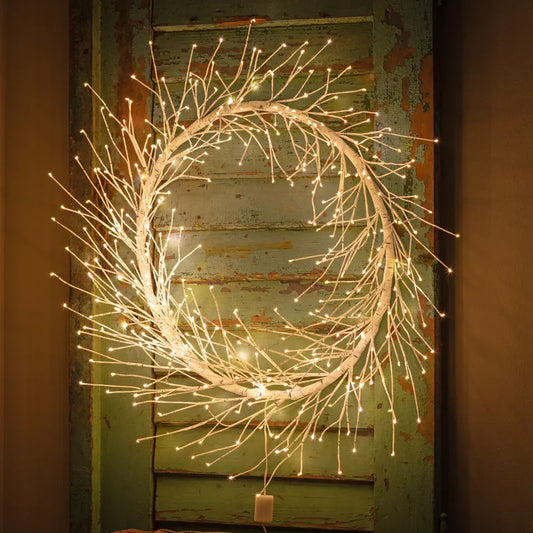 Twinkling Light Winter Birch Wreath
