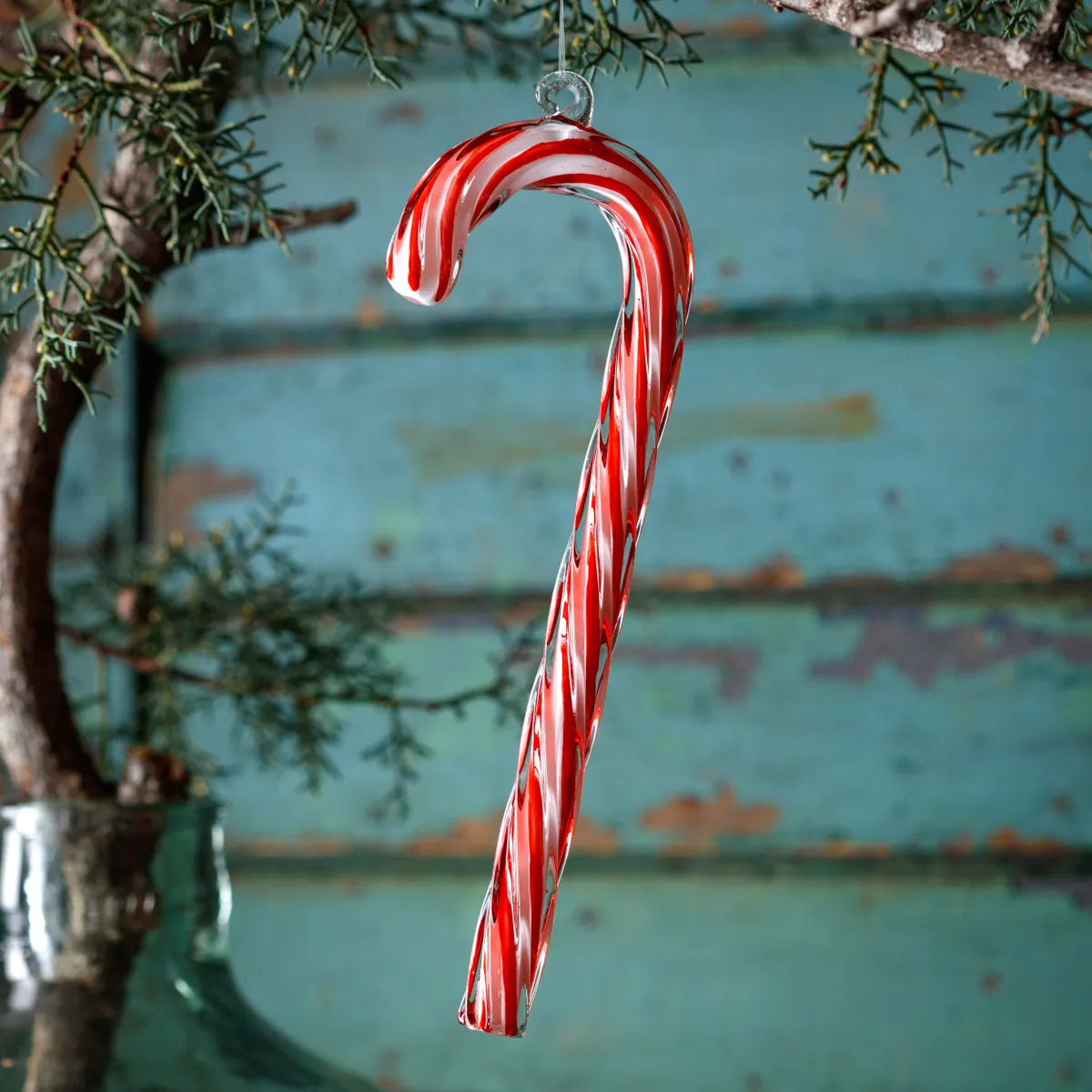 Glass Candy Cane Ornament 9''