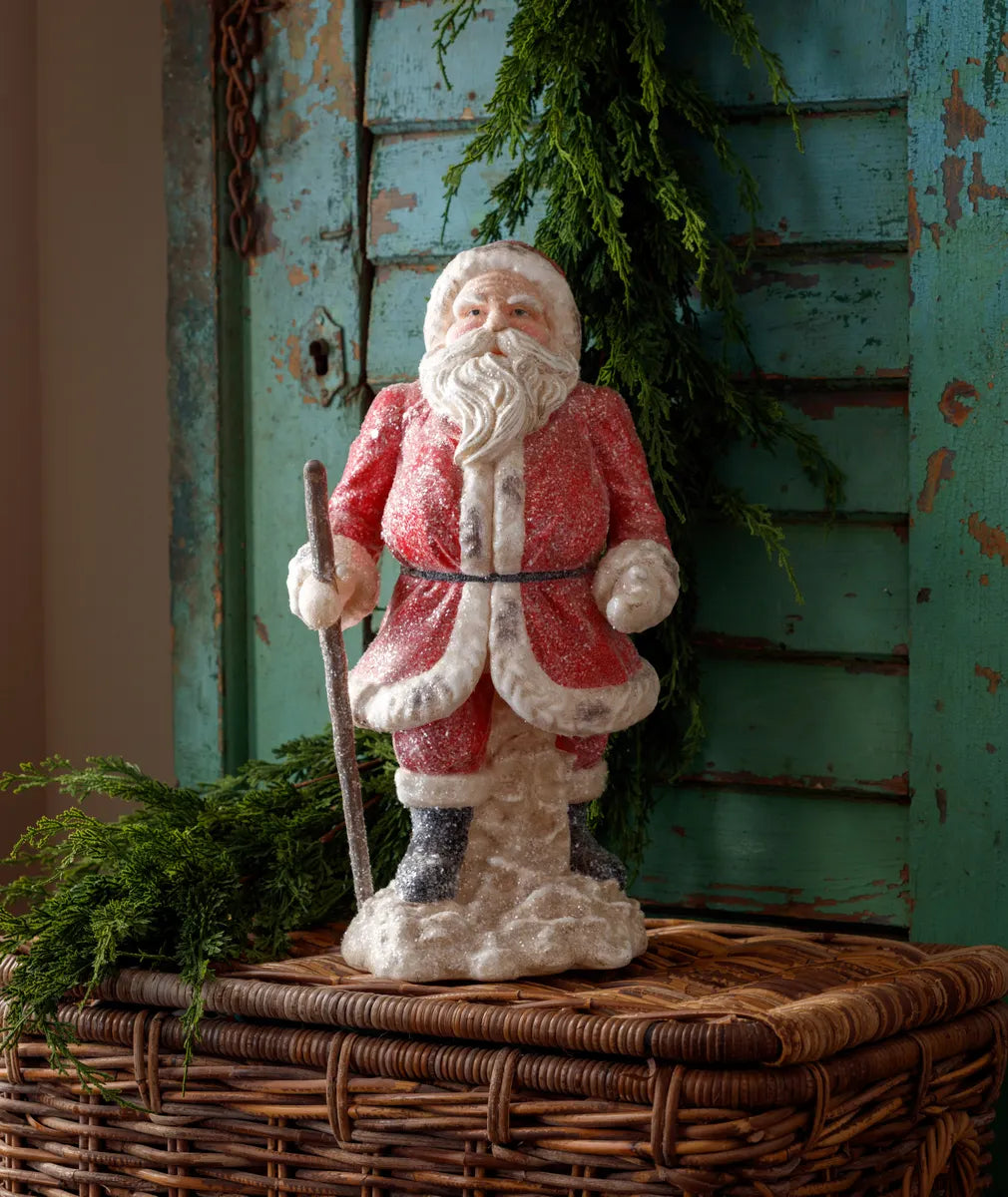 Tabletop Vintage Santa with Staff 18"