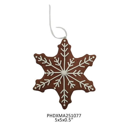 Faux Gingerbread Fancy Star Ornament
