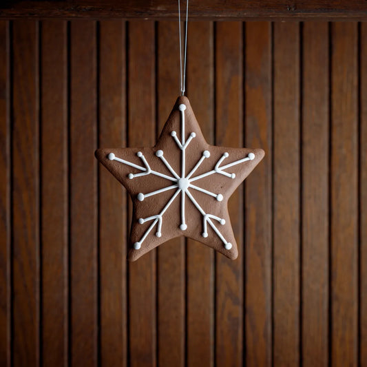 Faux Gingerbread Star Ornament