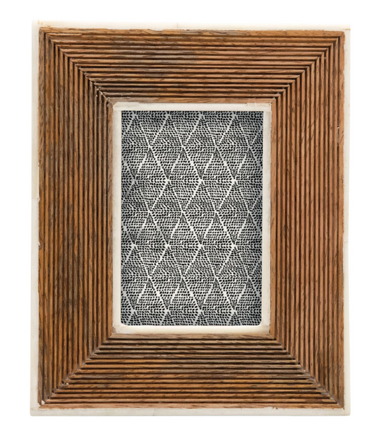 5-1/2"X4-1/2" Mango Wood & Bone Frame