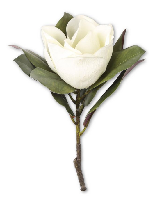 17 Inch White Magnolia Stem