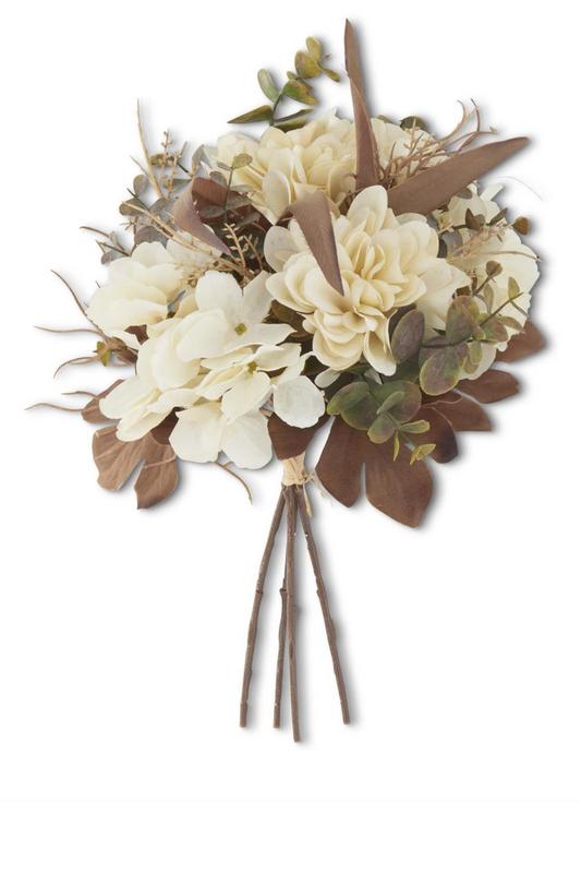 14 Inch Cream Faux Dried Floral Bundle (4 Stems)