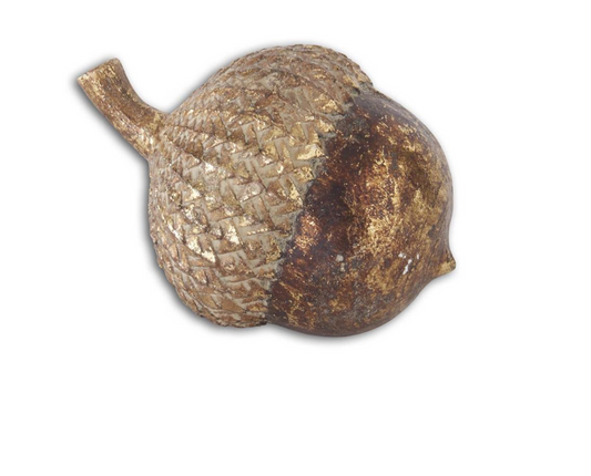 3 Inch Gold Gilded Resin Acorn