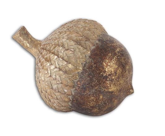 4.25 Inch Gold Gilded Resin Acorn