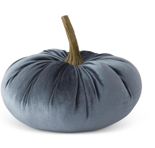 6.25" Blue Velvet Stuffed Pumpkin