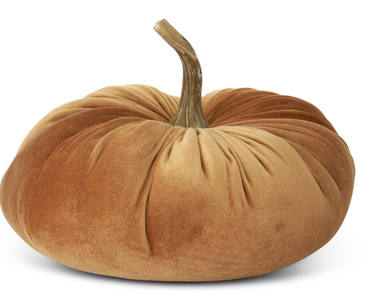 6.25" Orange Velvet Stuffed Pumpkin
