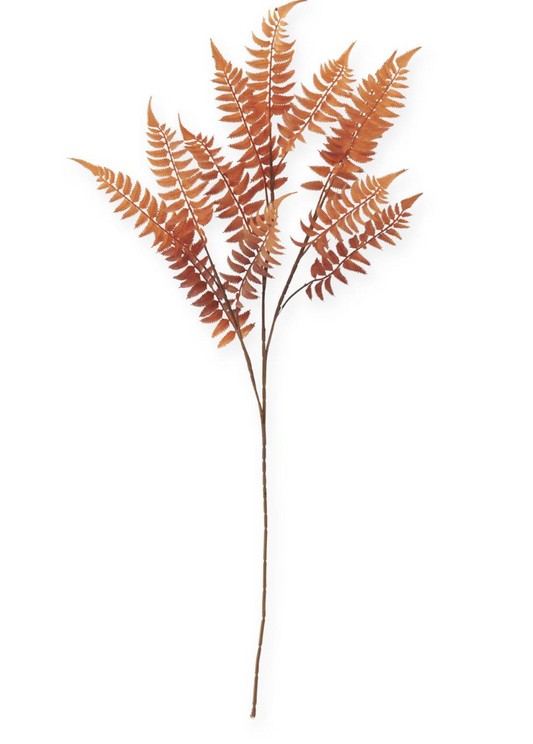 39" Orange w/Brown Speckles Lady Fern Spray
