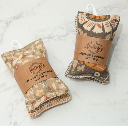 Reusable Fabric Sponges-Neutral Floral