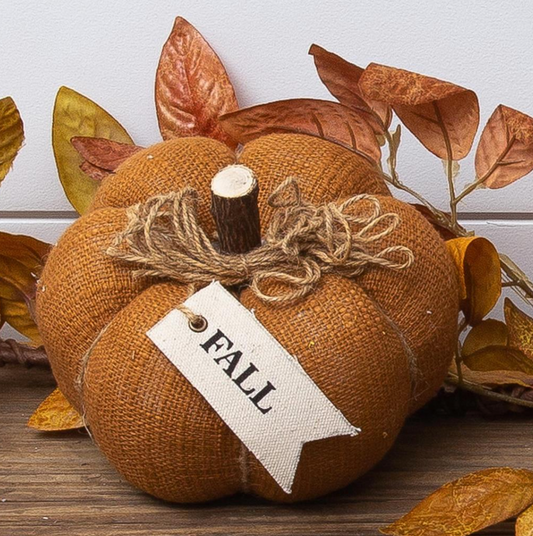Rust Pumpkin With Fabric Tag