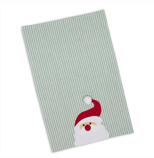 Santa Embellished Dishtowel