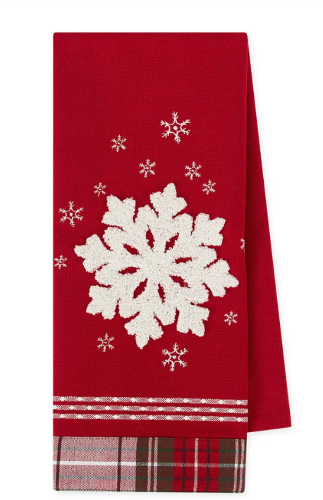 Snowflake Embellished Dishtowel