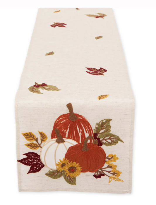 Pumpkin Harvest Embellished Table Runner-14x70"