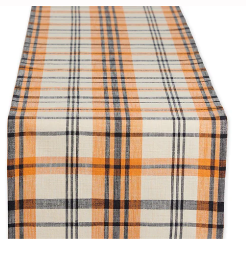 Happy Halloween Large Plaid Table Runner