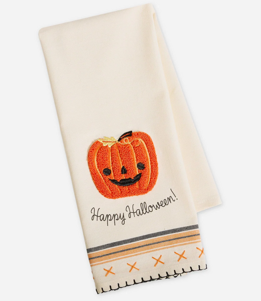 Happy Halloween Embellished Dishtowel