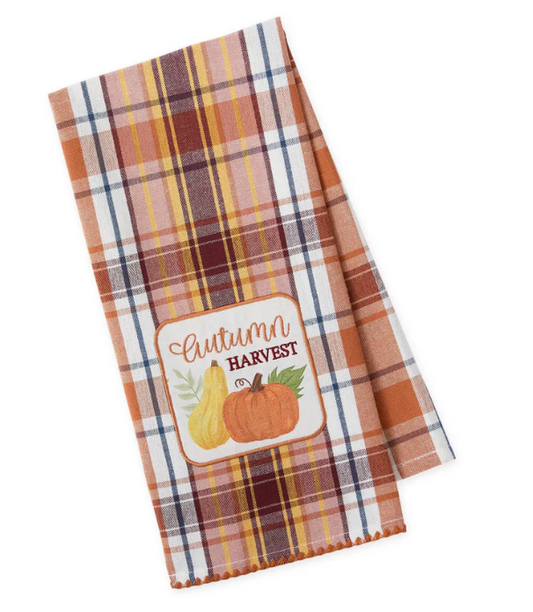Autumn Harvest Embellished Dishtowel