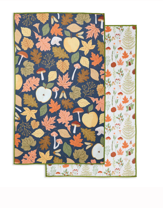 Fall Botanist Printed Microfiber Dishtowel