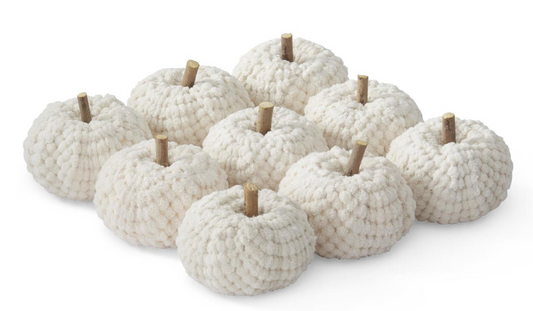 2.5 Inch Cream Velvet Knit Filler Pumpkins