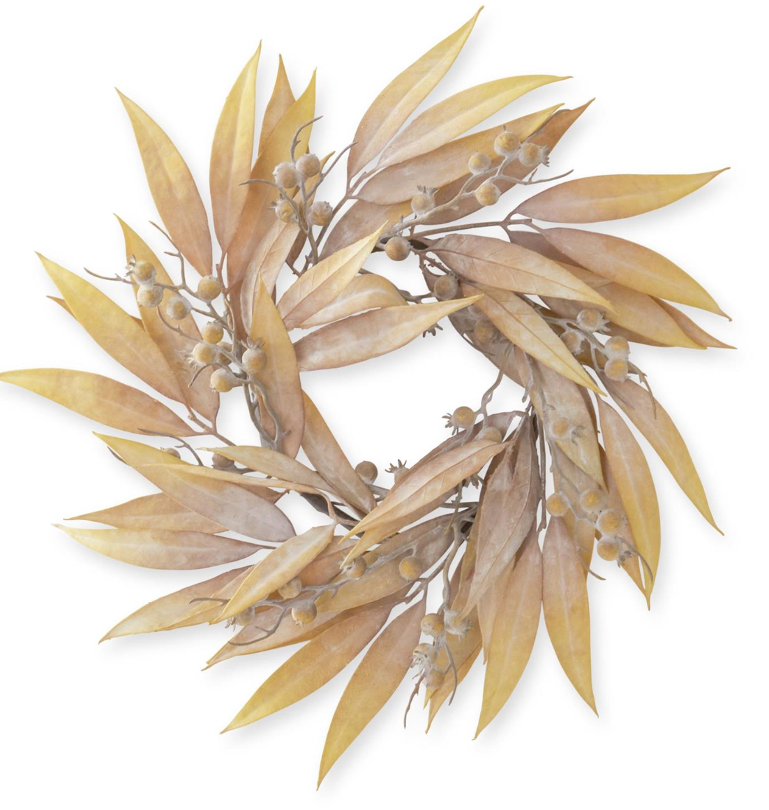 18 Inch Tan Eucalyptus & Rosehip Wreath