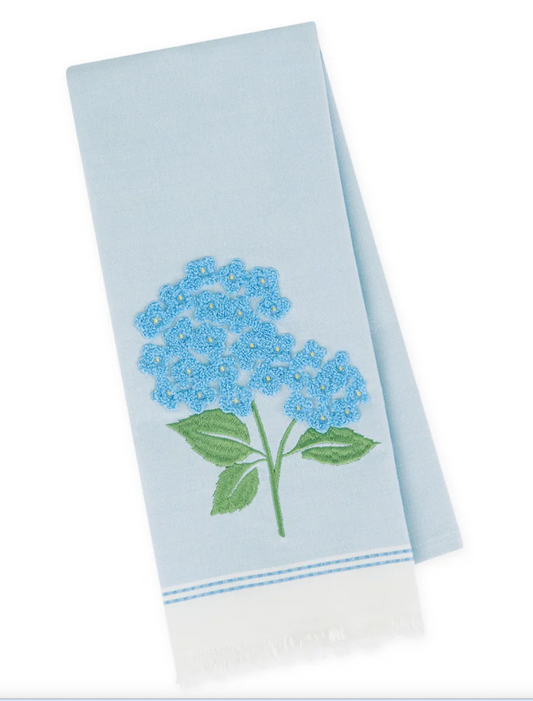 Hydrangea Bloom Embellished Dishtowel