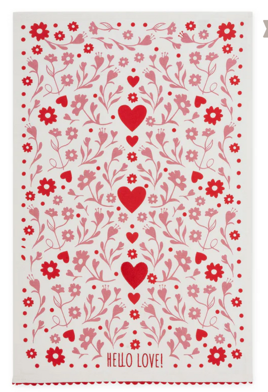 Hello Love Embellished Dishtowel
