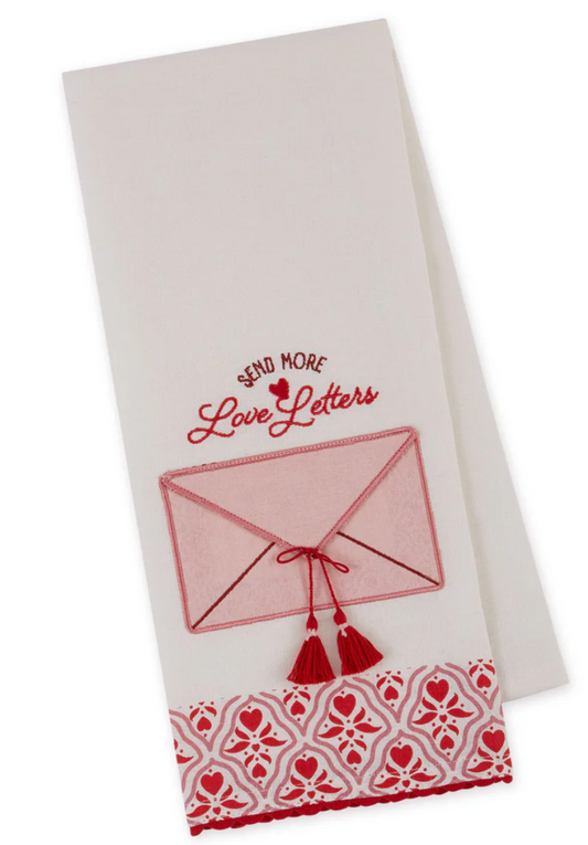 Send More Love Letters Embellished Dishtowel