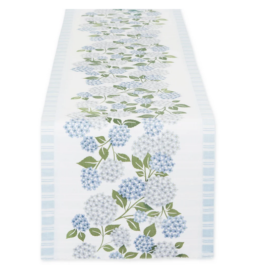Hydrangea Hedgerow Printed Table Runner