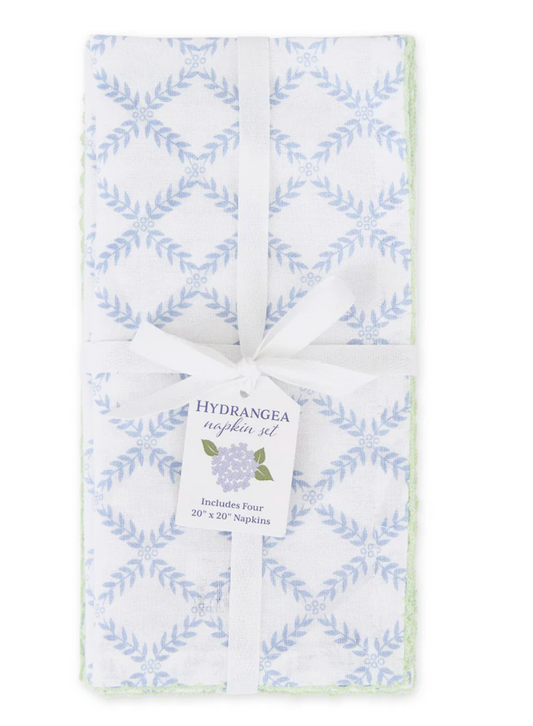 Blue Trellis Printed Napkin Set of 4