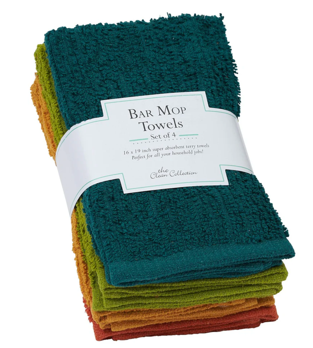 Rustic Bar Mop Towels Set of 4