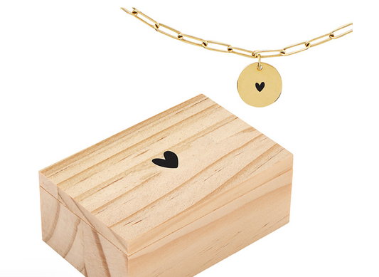 Link Chain Charm Necklace - Heart