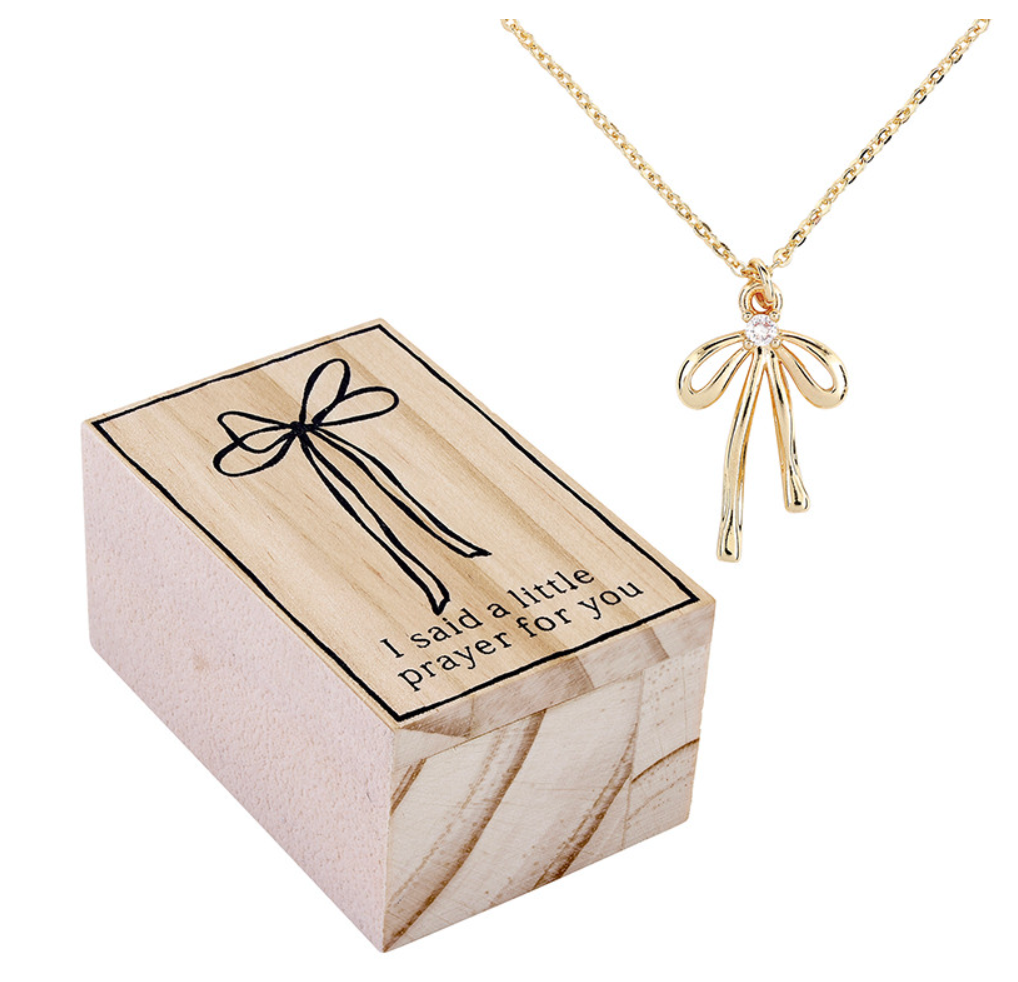 Treasure Box Bow Necklace - I Said a Little Prayer for You