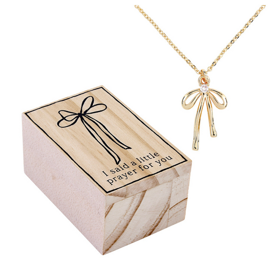 Treasure Box Bow Necklace - I Said a Little Prayer for You
