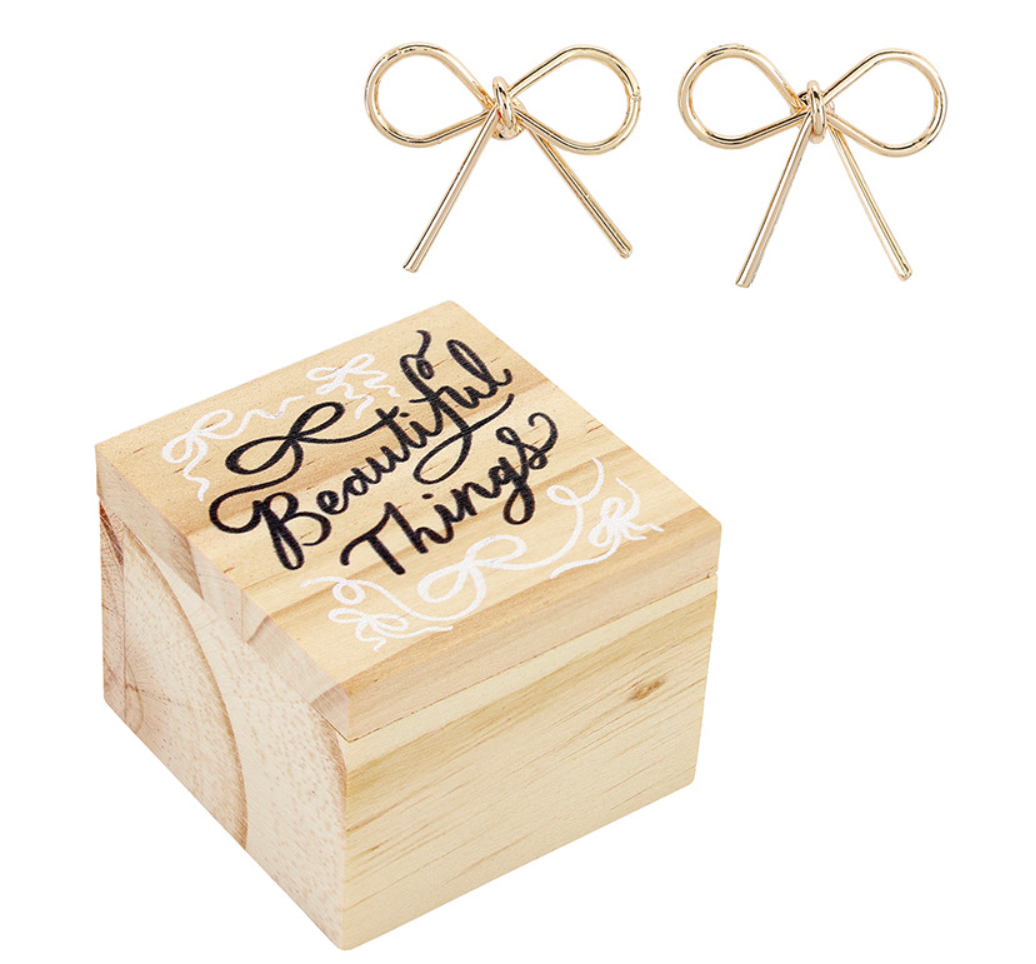 Treasure Box Bow Earring - Beautiful Things