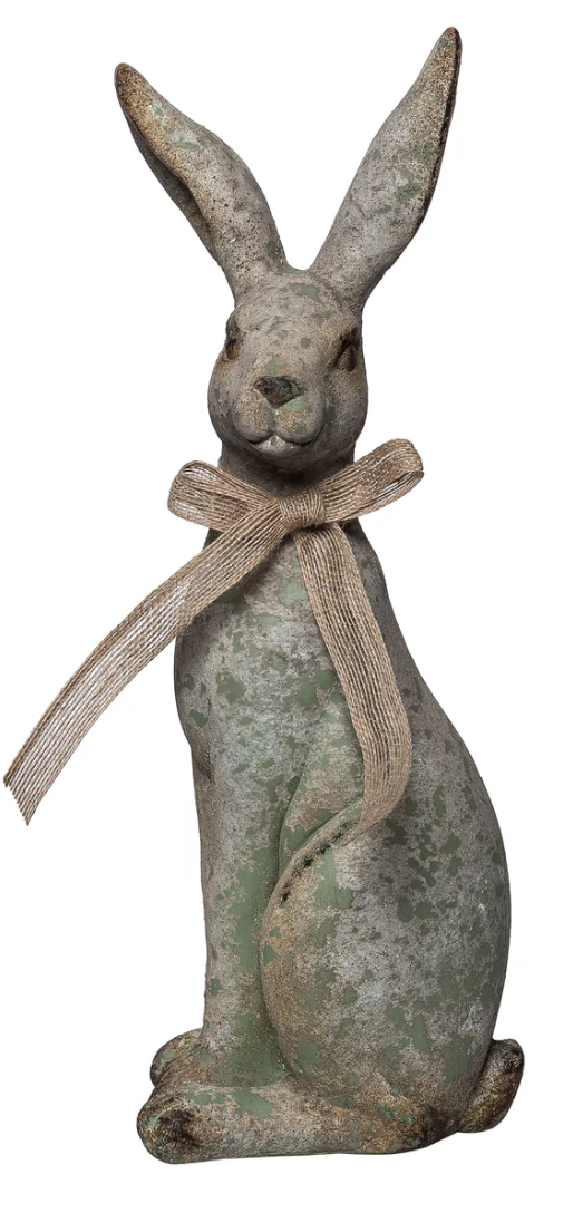 18"MGO Sitting Rustic Garden Bunny