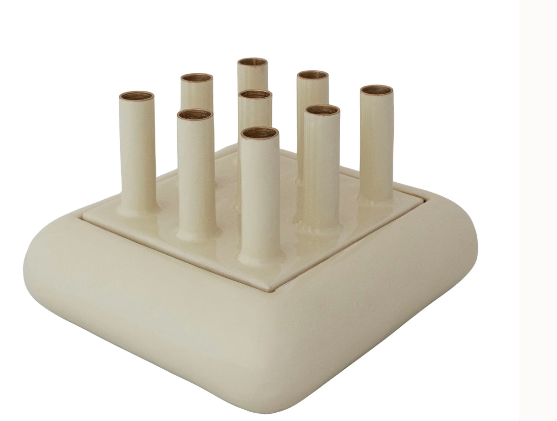 Multi-Stem Flower Vase with Removable Lid & 9 Openings