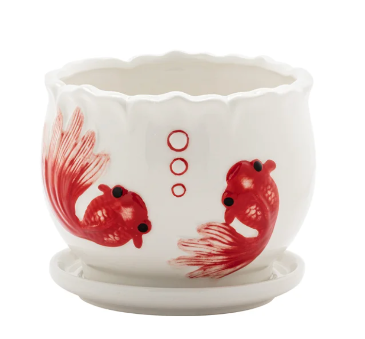 Small Goldfish Planter with Saucer