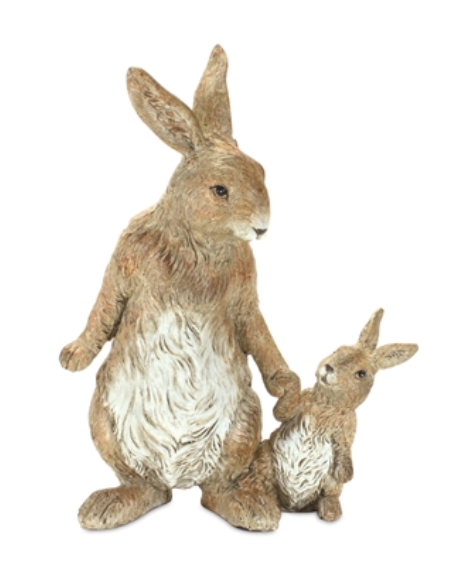 Rabbit with Bunny 5"L x 7"H Resin