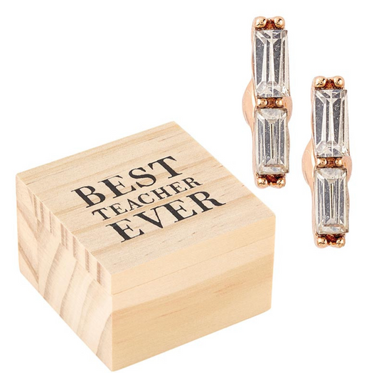 Treasure Box Earrings - Best Teacher Ever