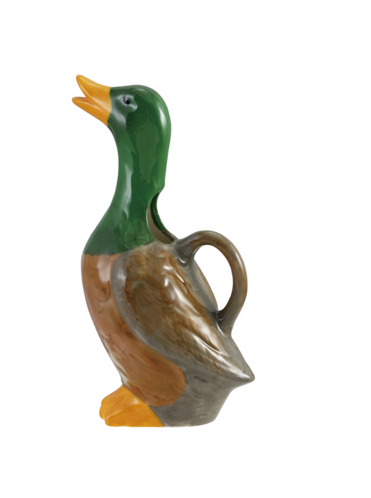 12 oz. Hand-Painted Stoneware Duck Shaped Pitcher
