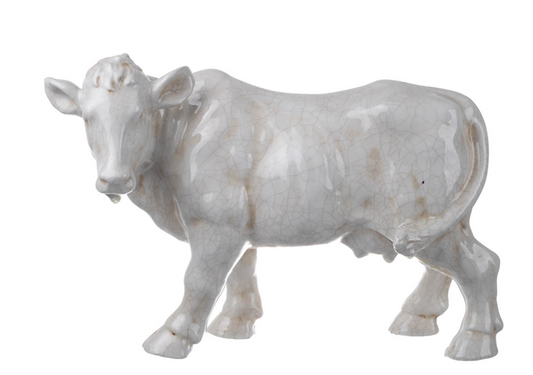 18x8x11.5" Hector Cow Statuette,White