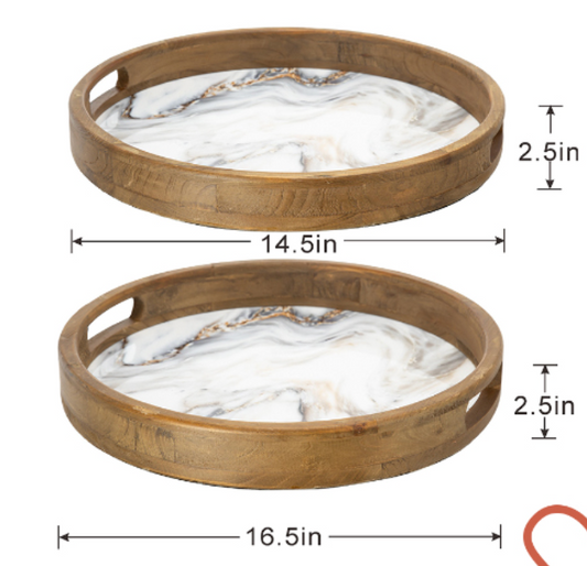 Trays-Wood and Marble Look